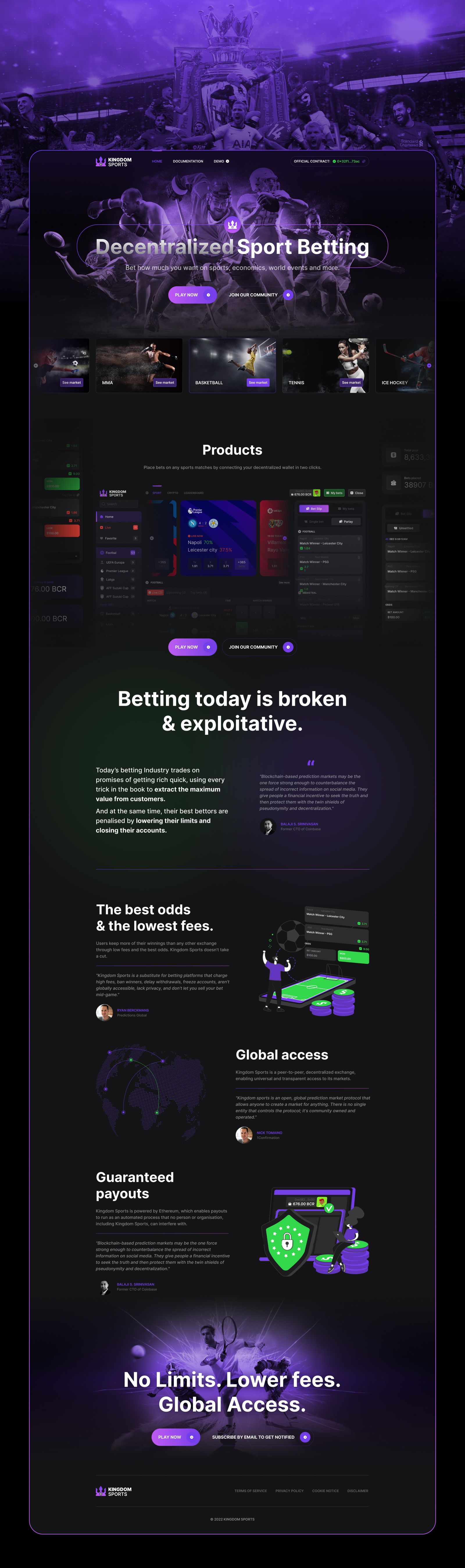 Long-form Kingdom Sports website and platform presentation
