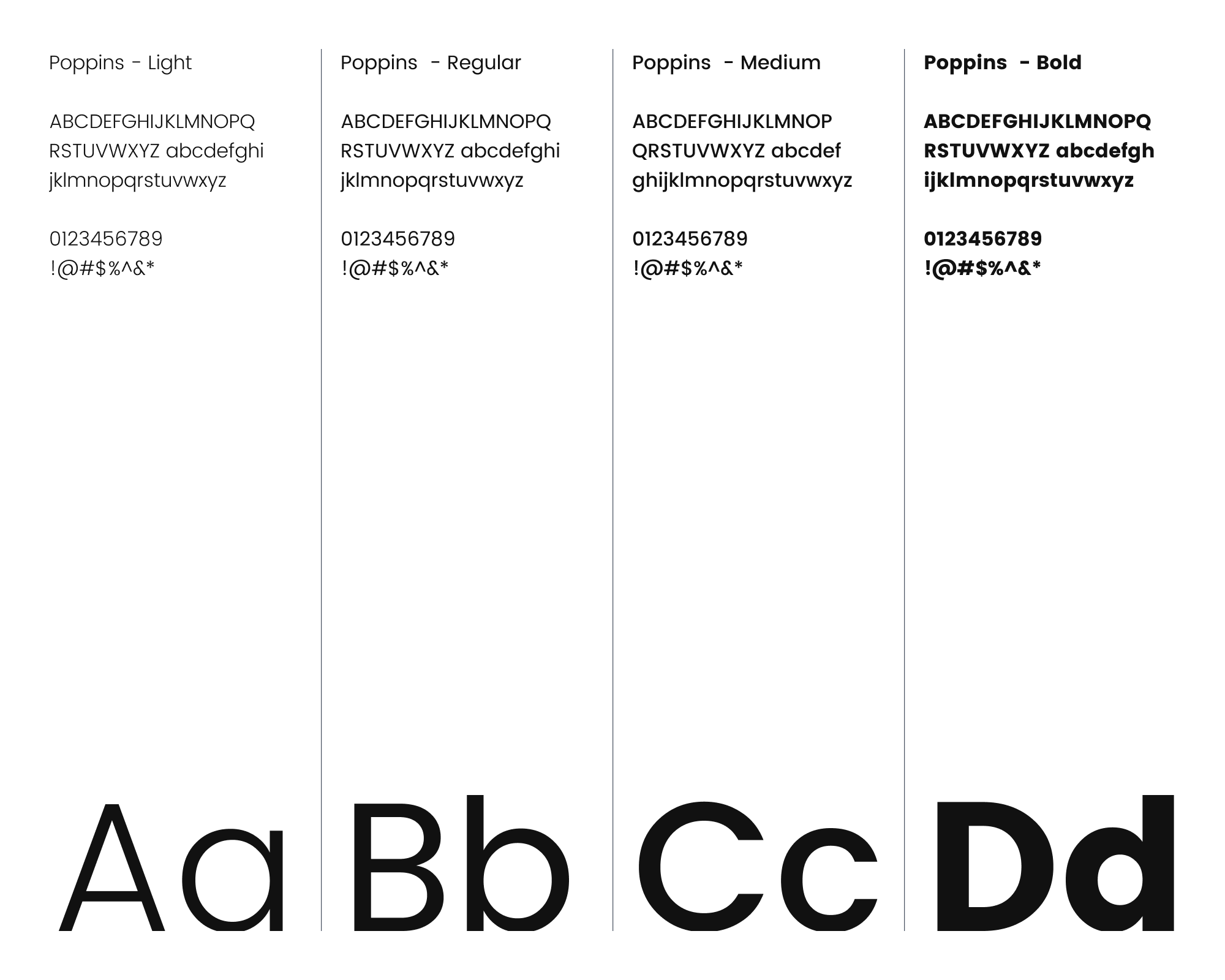 Textava typography system using Poppins