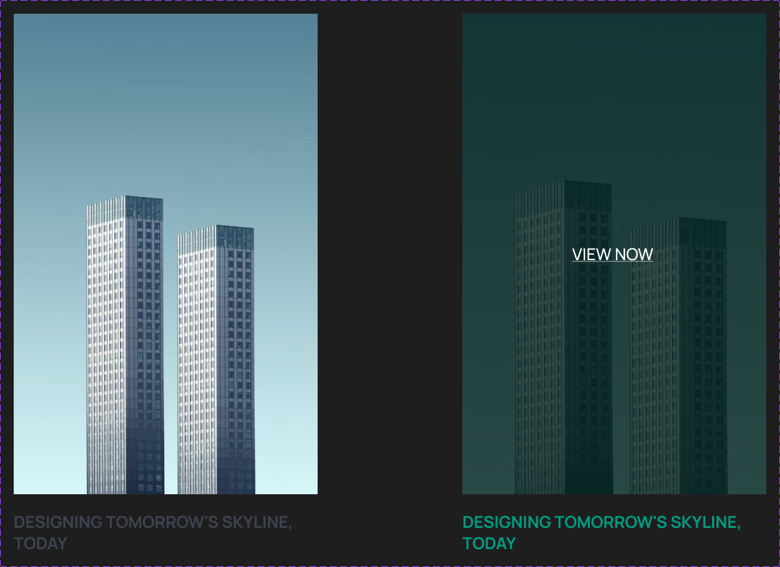 Valcarce Architects project index hover state